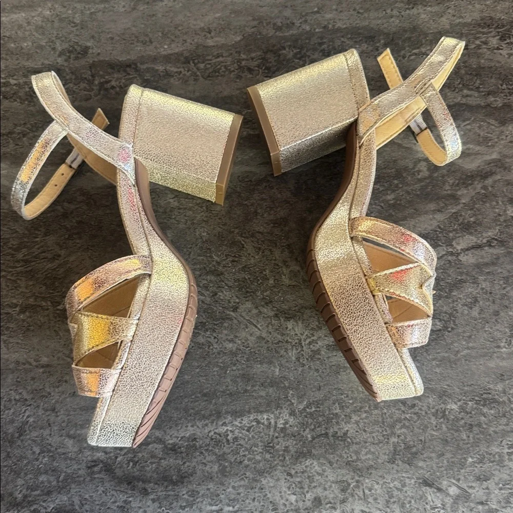 Esska Cleo Gold Heeled Sandals. 36 NEW NO BOX